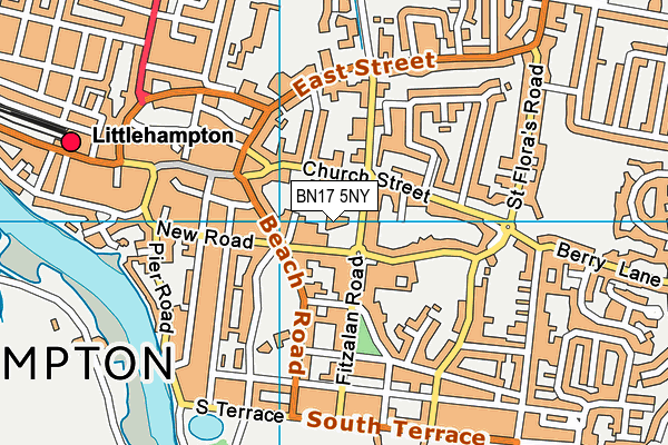 BN17 5NY map - OS VectorMap District (Ordnance Survey) BN17 5NY map - OS VectorMap District (Ordnance Survey)
