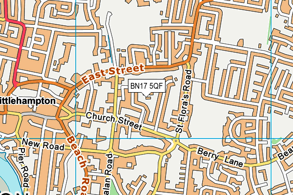 BN17 5QF map - OS VectorMap District (Ordnance Survey) BN17 5QF map - OS VectorMap District (Ordnance Survey)
