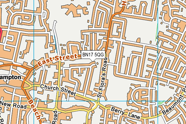 BN17 5QG map - OS VectorMap District (Ordnance Survey) BN17 5QG map - OS VectorMap District (Ordnance Survey)