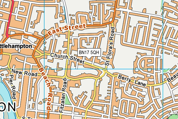 BN17 5QH map - OS VectorMap District (Ordnance Survey) BN17 5QH map - OS VectorMap District (Ordnance Survey)