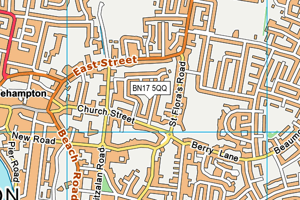 BN17 5QQ map - OS VectorMap District (Ordnance Survey) BN17 5QQ map - OS VectorMap District (Ordnance Survey)