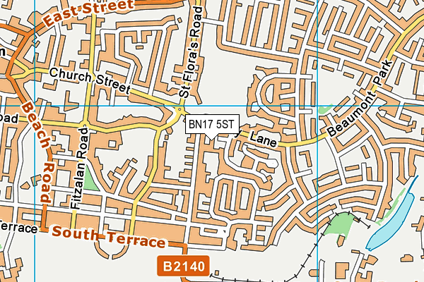 BN17 5ST map - OS VectorMap District (Ordnance Survey) BN17 5ST map - OS VectorMap District (Ordnance Survey)