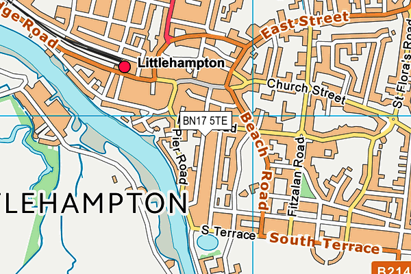 BN17 5TE map - OS VectorMap District (Ordnance Survey) BN17 5TE map - OS VectorMap District (Ordnance Survey)