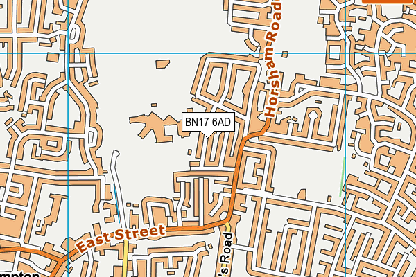 BN17 6AD map - OS VectorMap District (Ordnance Survey) BN17 6AD map - OS VectorMap District (Ordnance Survey)