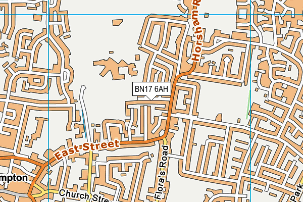 BN17 6AH map - OS VectorMap District (Ordnance Survey) BN17 6AH map - OS VectorMap District (Ordnance Survey)