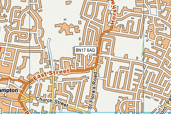 BN17 6AQ map - OS VectorMap District (Ordnance Survey) BN17 6AQ map - OS VectorMap District (Ordnance Survey)