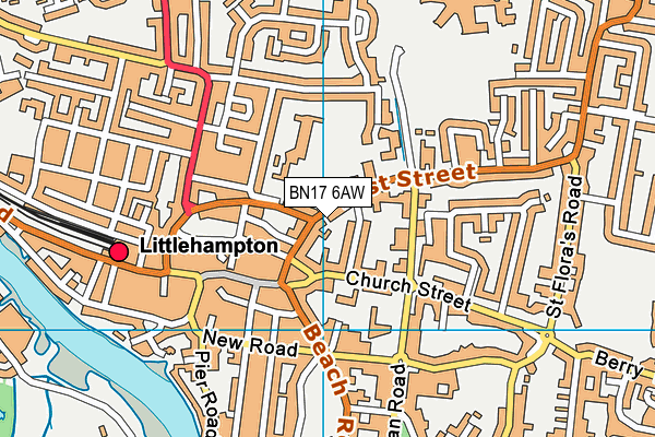 BN17 6AW map - OS VectorMap District (Ordnance Survey) BN17 6AW map - OS VectorMap District (Ordnance Survey)