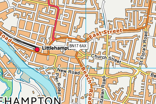 BN17 6AX map - OS VectorMap District (Ordnance Survey) BN17 6AX map - OS VectorMap District (Ordnance Survey)