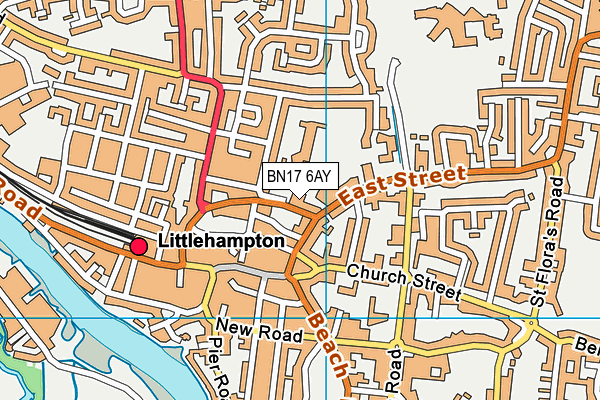 BN17 6AY map - OS VectorMap District (Ordnance Survey) BN17 6AY map - OS VectorMap District (Ordnance Survey)