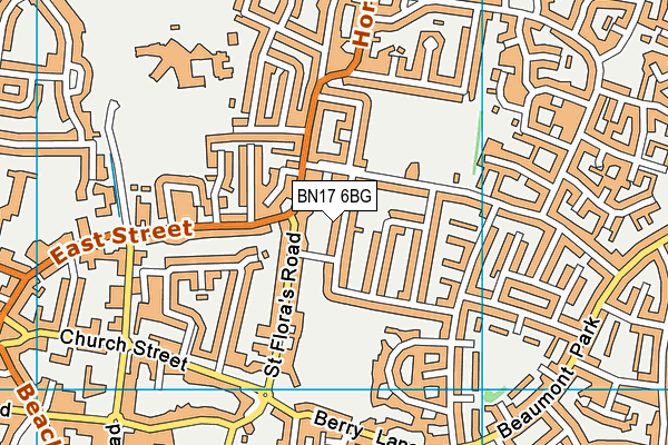 BN17 6BG map - OS VectorMap District (Ordnance Survey) BN17 6BG map - OS VectorMap District (Ordnance Survey)