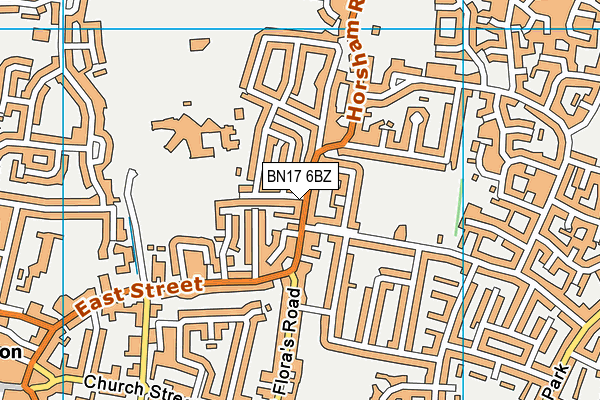 BN17 6BZ map - OS VectorMap District (Ordnance Survey) BN17 6BZ map - OS VectorMap District (Ordnance Survey)