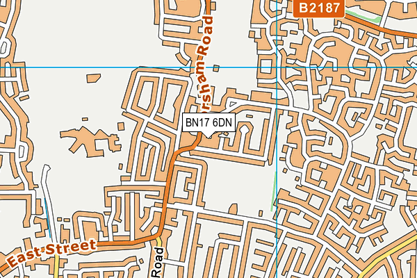 BN17 6DN map - OS VectorMap District (Ordnance Survey) BN17 6DN map - OS VectorMap District (Ordnance Survey)