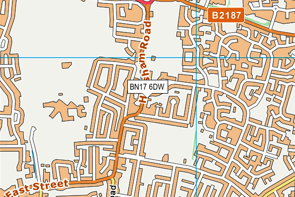 BN17 6DW map - OS VectorMap District (Ordnance Survey) BN17 6DW map - OS VectorMap District (Ordnance Survey)