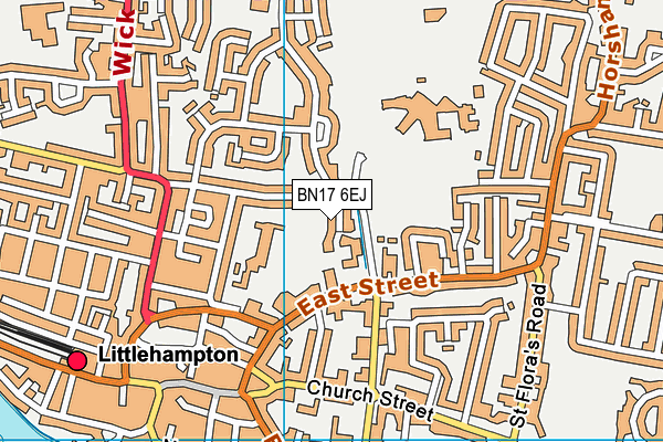 BN17 6EJ map - OS VectorMap District (Ordnance Survey) BN17 6EJ map - OS VectorMap District (Ordnance Survey)