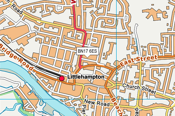BN17 6ES map - OS VectorMap District (Ordnance Survey) BN17 6ES map - OS VectorMap District (Ordnance Survey)