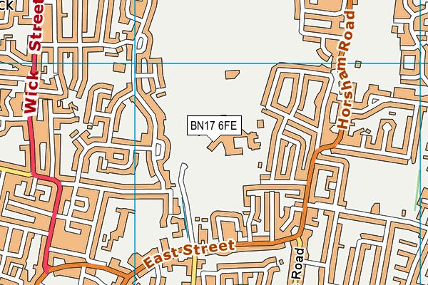 BN17 6FE map - OS VectorMap District (Ordnance Survey) BN17 6FE map - OS VectorMap District (Ordnance Survey)