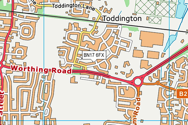 BN17 6FX map - OS VectorMap District (Ordnance Survey) BN17 6FX map - OS VectorMap District (Ordnance Survey)