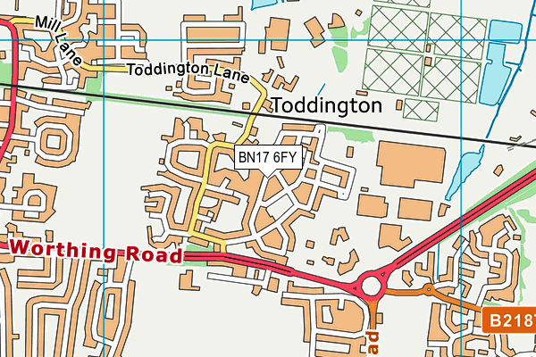 BN17 6FY map - OS VectorMap District (Ordnance Survey) BN17 6FY map - OS VectorMap District (Ordnance Survey)