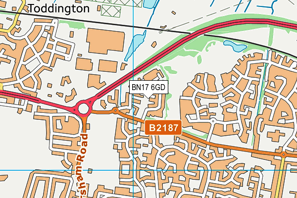 BN17 6GD map - OS VectorMap District (Ordnance Survey) BN17 6GD map - OS VectorMap District (Ordnance Survey)