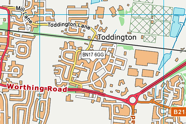 BN17 6GG map - OS VectorMap District (Ordnance Survey) BN17 6GG map - OS VectorMap District (Ordnance Survey)