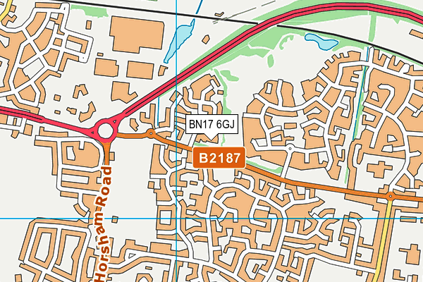 BN17 6GJ map - OS VectorMap District (Ordnance Survey) BN17 6GJ map - OS VectorMap District (Ordnance Survey)
