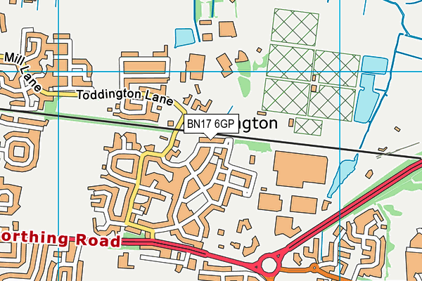 BN17 6GP map - OS VectorMap District (Ordnance Survey)