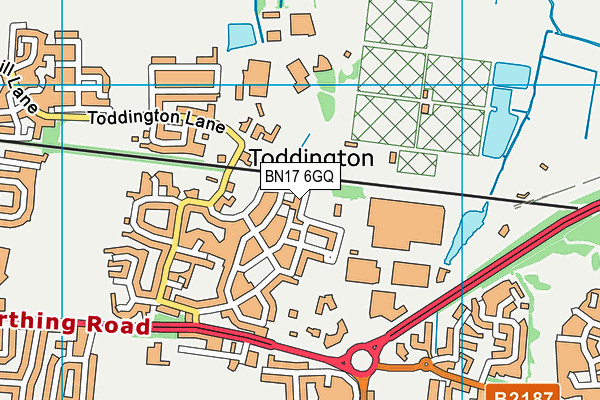 BN17 6GQ map - OS VectorMap District (Ordnance Survey)