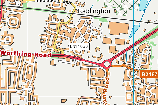 BN17 6GS map - OS VectorMap District (Ordnance Survey) BN17 6GS map - OS VectorMap District (Ordnance Survey)