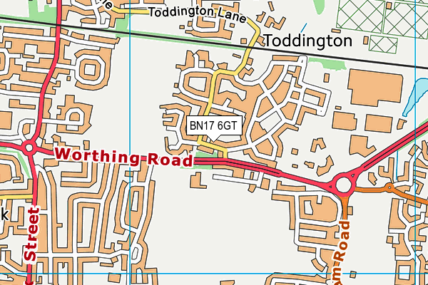 BN17 6GT map - OS VectorMap District (Ordnance Survey)