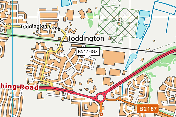 BN17 6GX map - OS VectorMap District (Ordnance Survey) BN17 6GX map - OS VectorMap District (Ordnance Survey)