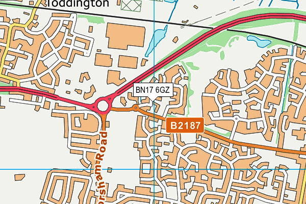 BN17 6GZ map - OS VectorMap District (Ordnance Survey)