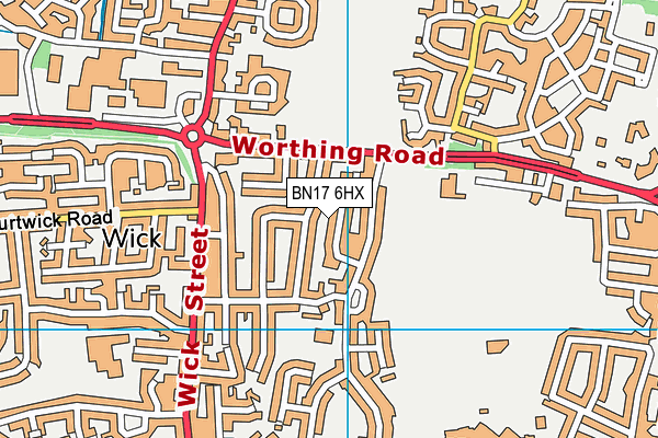 BN17 6HX map - OS VectorMap District (Ordnance Survey) BN17 6HX map - OS VectorMap District (Ordnance Survey)