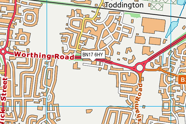 BN17 6HY map - OS VectorMap District (Ordnance Survey)
