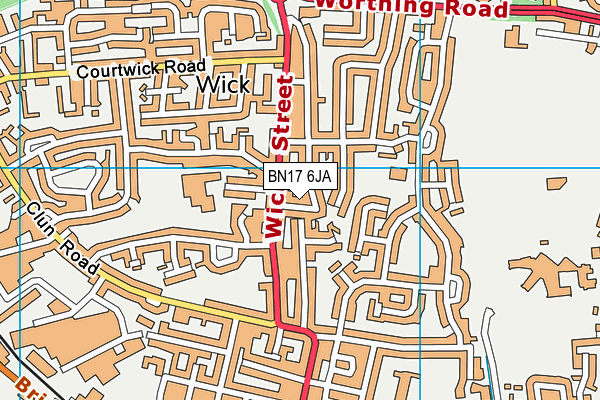 BN17 6JA map - OS VectorMap District (Ordnance Survey) BN17 6JA map - OS VectorMap District (Ordnance Survey)