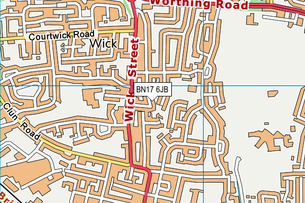 BN17 6JB map - OS VectorMap District (Ordnance Survey) BN17 6JB map - OS VectorMap District (Ordnance Survey)