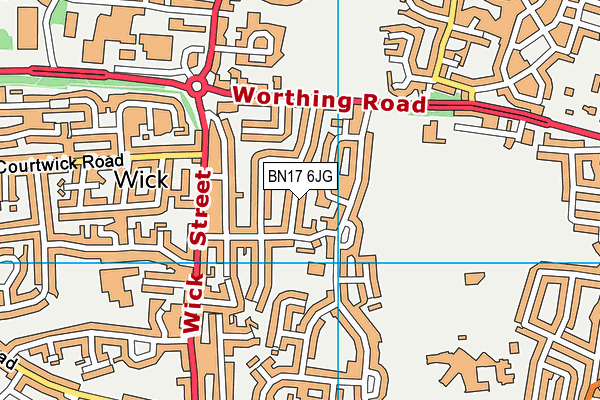 BN17 6JG map - OS VectorMap District (Ordnance Survey) BN17 6JG map - OS VectorMap District (Ordnance Survey)