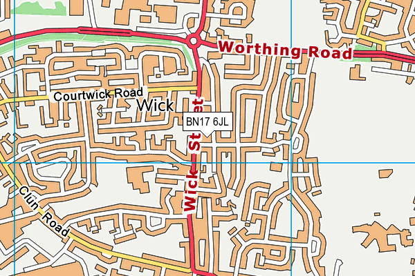 BN17 6JL map - OS VectorMap District (Ordnance Survey) BN17 6JL map - OS VectorMap District (Ordnance Survey)