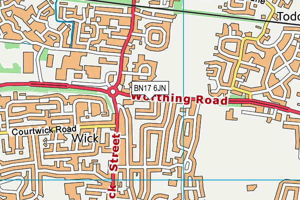 BN17 6JN map - OS VectorMap District (Ordnance Survey) BN17 6JN map - OS VectorMap District (Ordnance Survey)