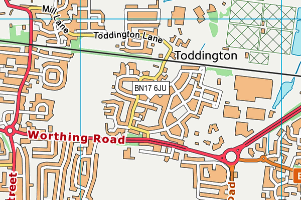 BN17 6JU map - OS VectorMap District (Ordnance Survey)