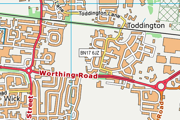 BN17 6JZ map - OS VectorMap District (Ordnance Survey)