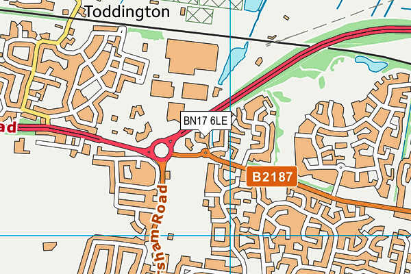 BN17 6LE map - OS VectorMap District (Ordnance Survey)