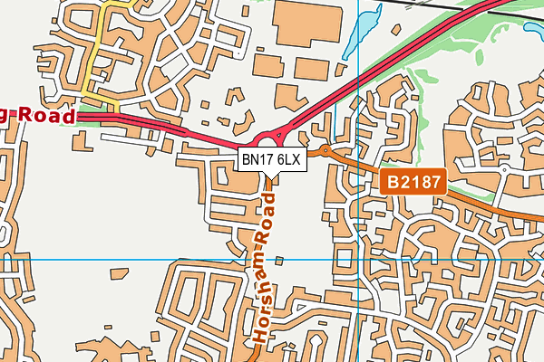 BN17 6LX map - OS VectorMap District (Ordnance Survey) BN17 6LX map - OS VectorMap District (Ordnance Survey)