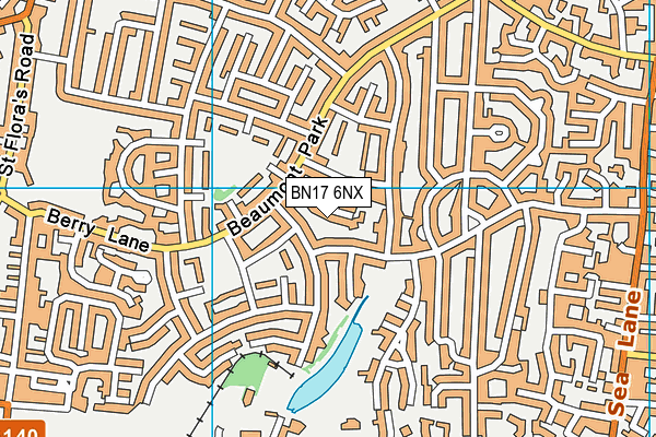 BN17 6NX map - OS VectorMap District (Ordnance Survey) BN17 6NX map - OS VectorMap District (Ordnance Survey)