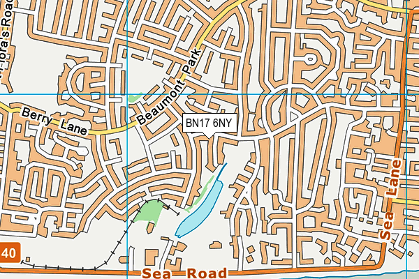 BN17 6NY map - OS VectorMap District (Ordnance Survey) BN17 6NY map - OS VectorMap District (Ordnance Survey)