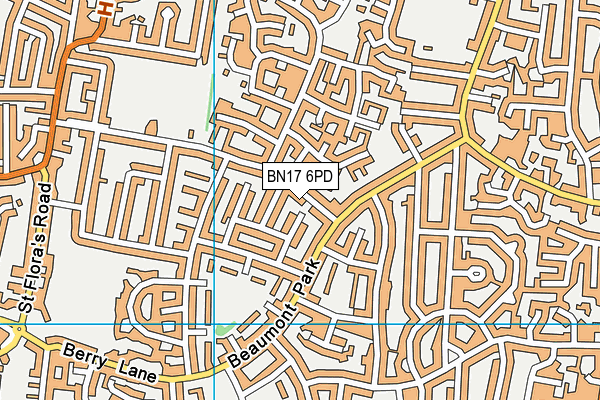 BN17 6PD map - OS VectorMap District (Ordnance Survey) BN17 6PD map - OS VectorMap District (Ordnance Survey)
