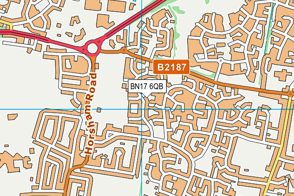 BN17 6QB map - OS VectorMap District (Ordnance Survey) BN17 6QB map - OS VectorMap District (Ordnance Survey)