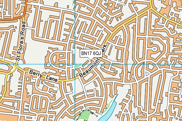 BN17 6QJ map - OS VectorMap District (Ordnance Survey) BN17 6QJ map - OS VectorMap District (Ordnance Survey)