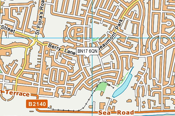 BN17 6QN map - OS VectorMap District (Ordnance Survey) BN17 6QN map - OS VectorMap District (Ordnance Survey)