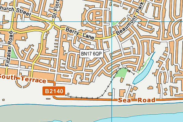 BN17 6QP map - OS VectorMap District (Ordnance Survey) BN17 6QP map - OS VectorMap District (Ordnance Survey)