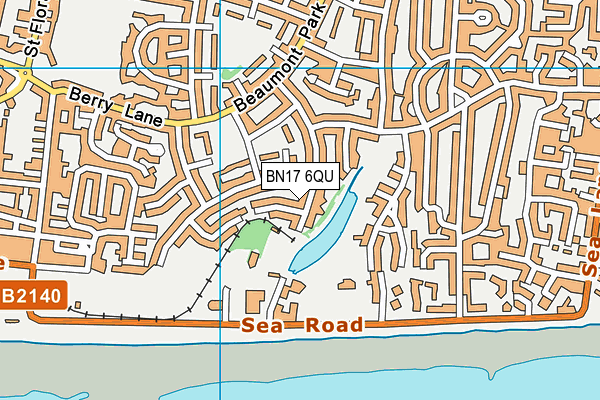 BN17 6QU map - OS VectorMap District (Ordnance Survey) BN17 6QU map - OS VectorMap District (Ordnance Survey)